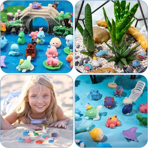 GGSTDDUP 80 Pcs Ocean Mini Resin Animals Mini Resin Figurines Miniature Summer Figurines for DIY Cake Decoration Ornaments Crafts Moss Landscape in Saudi Arabia
