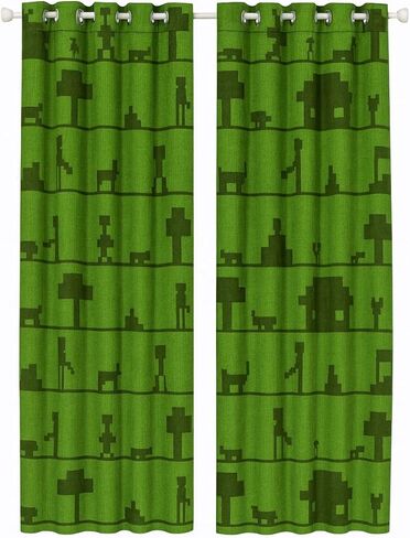 لوحات نوافذ لتعتيم غرفة Minecraft - مجموعة من 2 (42 بوصة × 63 بوصة) ستائر تعتيم: ديكور غرفة نوم الأبطال الخارقين للأطفال in Saudi Arabia