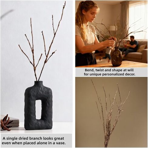 5PCS Lifelike Curly Willow Branches Decorative Dried Artificial Twigs, 25.9 Inches Fake Bendable Sticks Vintage Vines/Stems DIY Greenery Plants Craft Vases Home Garden Hotel Farmhouse Decor in Saudi Arabia