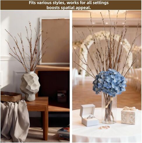 5PCS Lifelike Curly Willow Branches Decorative Dried Artificial Twigs, 25.9 Inches Fake Bendable Sticks Vintage Vines/Stems DIY Greenery Plants Craft Vases Home Garden Hotel Farmhouse Decor in Saudi Arabia