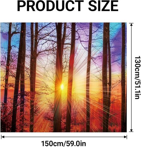 Wall Hanging Tapestry Decorative Forest Sunset Nature Landscape Fabric Art for Bedroom Dorm Living Room Home Décor in Saudi Arabia