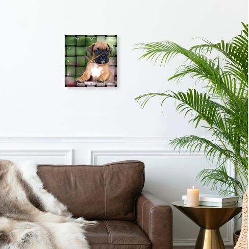 ساعة حائط 3dRose LLC Brindle Boxer Puppy مقاس 10 × 10 بوصة in Saudi Arabia