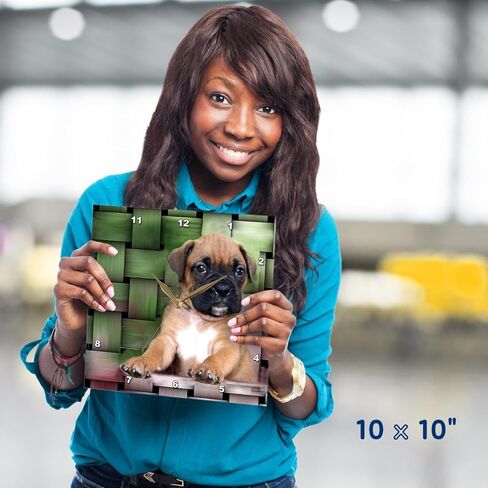 ساعة حائط 3dRose LLC Brindle Boxer Puppy مقاس 10 × 10 بوصة in Saudi Arabia