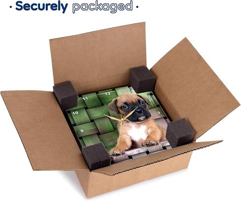 ساعة حائط 3dRose LLC Brindle Boxer Puppy مقاس 10 × 10 بوصة in Saudi Arabia