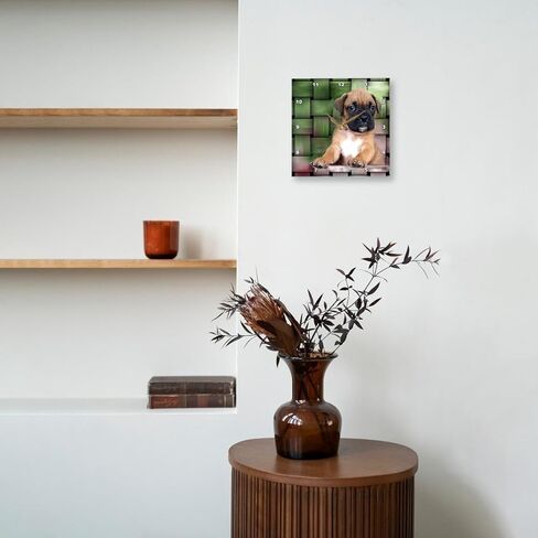 ساعة حائط 3dRose LLC Brindle Boxer Puppy مقاس 10 × 10 بوصة in Saudi Arabia