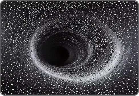 سجادة منطقة دوامة DJNEAR باللونين الأسود والأبيض للأطفال والأولاد والبنات وغرفة النوم وغرفة المعيشة وسجاد فني بفتحة سوداء وسجادة أرضية وسجادة ممسحة ثلاثية الأبعاد، 2 × 3 بوصة in Kuwait