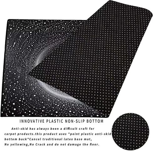 سجادة منطقة دوامة DJNEAR باللونين الأسود والأبيض للأطفال والأولاد والبنات وغرفة النوم وغرفة المعيشة وسجاد فني بفتحة سوداء وسجادة أرضية وسجادة ممسحة ثلاثية الأبعاد، 2 × 3 بوصة in Kuwait