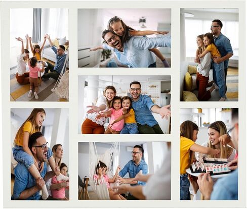 Benhurb 4x6 Picture Frames Collage Wall Decor, Multiple Photo Collage Frames, Mounting or Tabletop Display, 7-Opening for 4 x 6 Picture Frames for Home Living Room Family Gifts (Black) in Saudi Arabia
