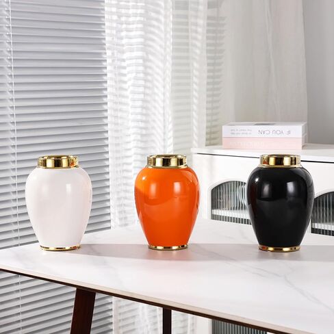 YUSHUIHOME 8.85 "مزهرية سيراميك بحافة ذهبية | ديكور منزلي فاخر حديث | مركز زهور أنيق، غرفة معيشة، مكتب وفندق | لمسة نهائية ناعمة in Kuwait