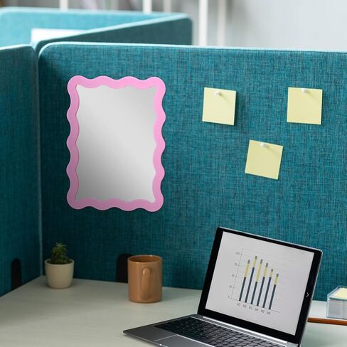 APLZGMG 5'' x 7'' Magnetic Locker Mirror, Pink Magnet Mirror for Locker, Cute Lockers Decorations for Girls Makeup, Magnetic Mirrors for School, Office and Home Bathroom in Kuwait