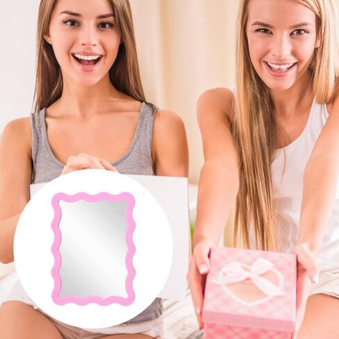 APLZGMG 5'' x 7'' Magnetic Locker Mirror, Pink Magnet Mirror for Locker, Cute Lockers Decorations for Girls Makeup, Magnetic Mirrors for School, Office and Home Bathroom in Kuwait