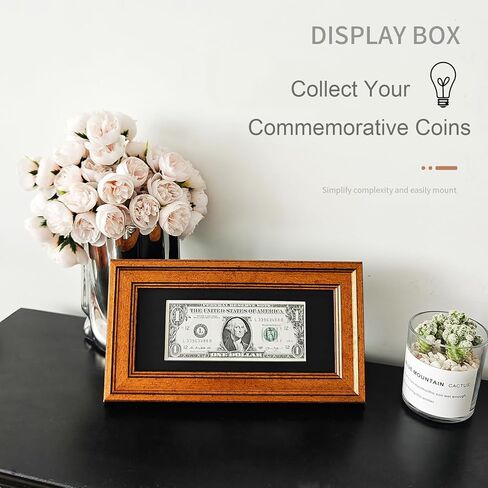 Dollar Bill Shadow Box,Dollar Bill Frame or License 11x6 Business License Frame Retro Black-Gold Case,Bill Certificate Frame UV-Protective Glass,Dollar Bill Holder Dollar Photo Frame Black Mat,Easel in Saudi Arabia
