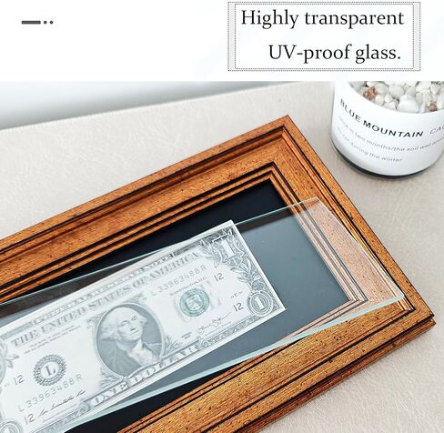 Dollar Bill Shadow Box,Dollar Bill Frame or License 11x6 Business License Frame Retro Black-Gold Case,Bill Certificate Frame UV-Protective Glass,Dollar Bill Holder Dollar Photo Frame Black Mat,Easel in Saudi Arabia