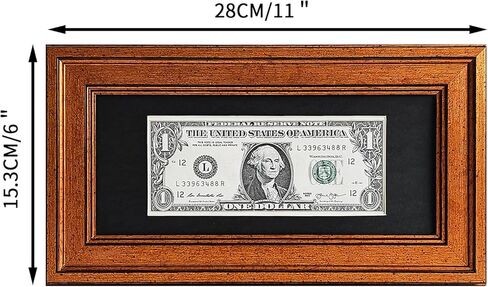 Dollar Bill Shadow Box,Dollar Bill Frame or License 11x6 Business License Frame Retro Black-Gold Case,Bill Certificate Frame UV-Protective Glass,Dollar Bill Holder Dollar Photo Frame Black Mat,Easel in Saudi Arabia