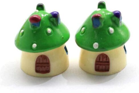 10Pcs Mini Mushroom House Decor Desktop Ornaments for Micro Landscape Crafts Tabletop Adornment for Pots Fairy Garden Supplies in Saudi Arabia