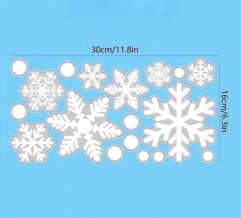 Christmas Window Clings, 54 PCS Static Snowflakes Windows Decals, Window Stickers for Christmas Decorations (White) in Saudi Arabia