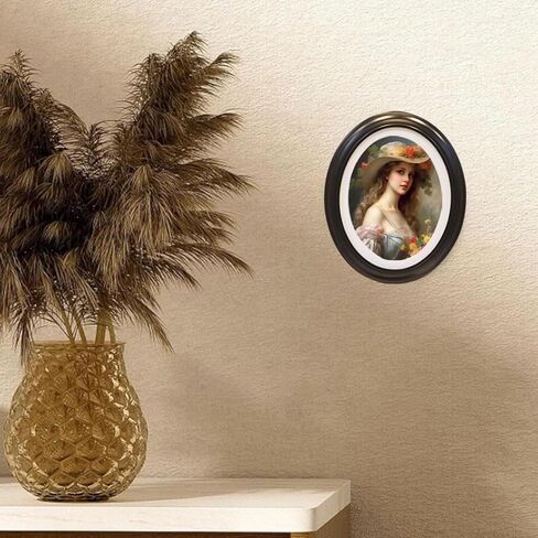 إطار صورة بيضاوي من Levoberg مقاس 8 × 10 إطارات صور بيضاوية خشبية لإطار صورة ظلية للجدار إطار صور كلاسيكي للتركيب على الحائط مع مسمار سلس لديكور المنزل معرض الفن 1 حزمة أسود in Kuwait