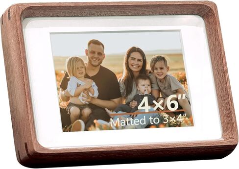 5x7 Picture Frame in Natural Teak Wood, Solid Wood Photo Frame for 5×7 or 3.5×5.5 with Mat, Horizontal & Vertical Wall or Tabletop Display, Handcrafted, HD Shatterproof Plexiglass in Saudi Arabia