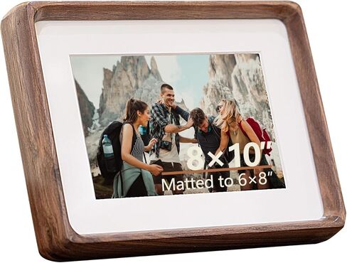 5x7 Picture Frame in Natural Teak Wood, Solid Wood Photo Frame for 5×7 or 3.5×5.5 with Mat, Horizontal & Vertical Wall or Tabletop Display, Handcrafted, HD Shatterproof Plexiglass in Saudi Arabia
