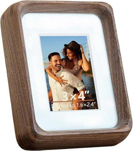 5x7 Picture Frame in Natural Teak Wood, Solid Wood Photo Frame for 5×7 or 3.5×5.5 with Mat, Horizontal & Vertical Wall or Tabletop Display, Handcrafted, HD Shatterproof Plexiglass in Saudi Arabia