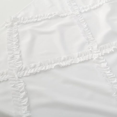 GARSTYLE White Ruffle Diamond Fabric Curtain for Windows with Rod Pocket, 51 x 84 Inch, 2 Panels in Saudi Arabia