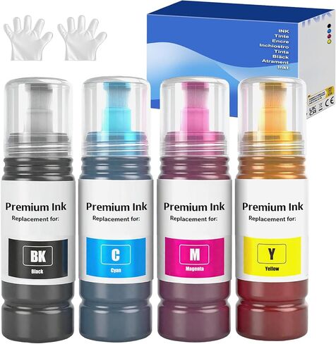 522 استبدال زجاجات إعادة ملء الحبر الأسود لـ EPSON 522 حبر الزجاجات لـ EPSON ECOTANK ET-2800 ET-4800 ET-2400 ET-2803 ET-2720 ET-4810 ET-4700 ET-2840 حبر طابعة الحبر ، 2 زجاجات سوداء in Kuwait