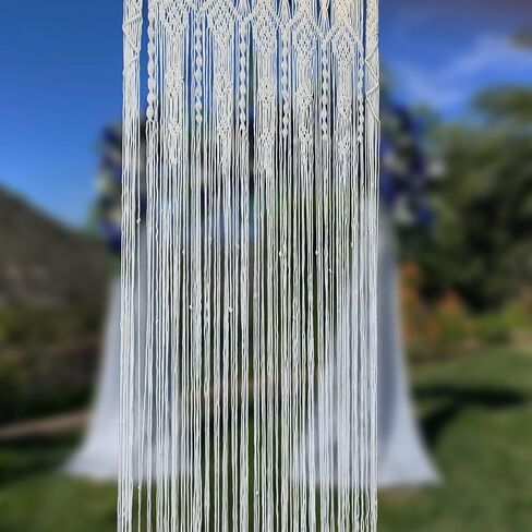 ستارة Atsweetlife Macrame مصنوعة يدويًا ستائر مدخل بوهو، لوحة خلفية باب هيبي معلقة لديكور الزفاف ستارة مقسمة بغطاء بوهيمي لغرفة النوم (أصلية، 90 × 200 سم / 35 × 79 بوصة، وردي) in Kuwait