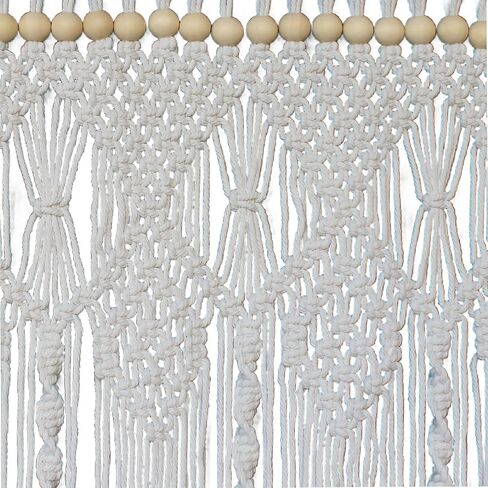 ستارة Atsweetlife Macrame مصنوعة يدويًا ستائر مدخل بوهو، لوحة خلفية باب هيبي معلقة لديكور الزفاف ستارة مقسمة بغطاء بوهيمي لغرفة النوم (أصلية، 90 × 200 سم / 35 × 79 بوصة، وردي) in Kuwait