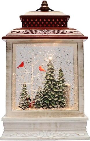 Christmas by Roman Inc., Confetti Lites Collection, 10.5" H LED Swirl Confetti Light Farmer Santa, Lantern, Snow Globe, Holiday Home Décor, Santa, Cardinal, Nutcracker, Snowman, Reindeer (3x6x10) in Saudi Arabia