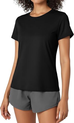 Women's Short Sleeve Shirts Workout Tops UPF 50+ Sun Protection Tee Quick Dry Athletic Rash Guard T-Shirt in Kuwait