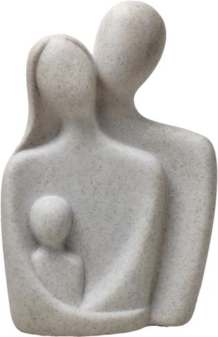 Yahu Lando Family of 3 Figurines,Hand-Painted Parents and Kids Statues,Gifts for Family Sculpture,Home Decorations for Living Room Bedroom Shelf Decor（9.4"/Sandstone） in Saudi Arabia