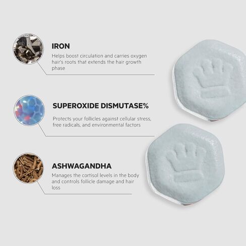 أقراص دعم الشعر ريفيتا.سود من دي إس لابز - مكمل يومي لصحة الشعر مع سوبر أكسيد ديسموتاز والزنك والأشواغاندا، للرجال والنساء، 30 قرصًا in Kuwait