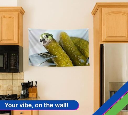 3'x5' قدم مضحك الكلب الخيار ميمي العلم مع أربع الحلقات النحاسية - جانب واحد ميمي بارد نسيج الجدار الديكور راية مضحك مع الحيوان - البوليستر جدار الأعلام ديكور لغرفة النوم الكلية النوم in Saudi Arabia