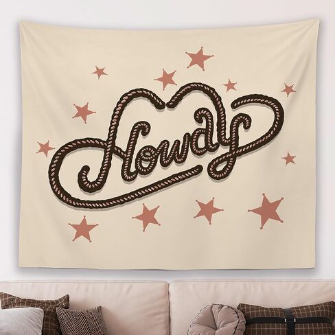 MNOSAIOO Howdy Western Vintage Wall Tapestry Hanging for Bedroom Cowgirl Cowboy, Rustic Funny Tapestry, Retro Tapestries Wall Decor for Bedroom Dorm Classroom Boy Room 60x50 inch in Saudi Arabia