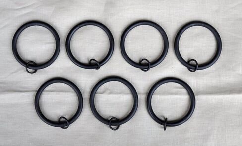 Urbanest Set of 16 Metal Curtain Eyelet Rings 3 Inch Inner Diameter (Black) in Saudi Arabia