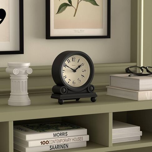 JONES CLOCKS® Maida Vale Mantel Clock | Small Traditional Desk Clock | Black | Pretty & Charming Ideal for Mantelpiece, Bookshelf or Bedside in Saudi Arabia