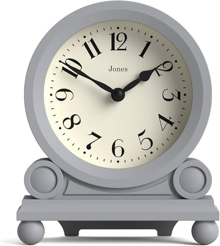 JONES CLOCKS® Maida Vale Mantel Clock | Small Traditional Desk Clock | Black | Pretty & Charming Ideal for Mantelpiece, Bookshelf or Bedside in Saudi Arabia