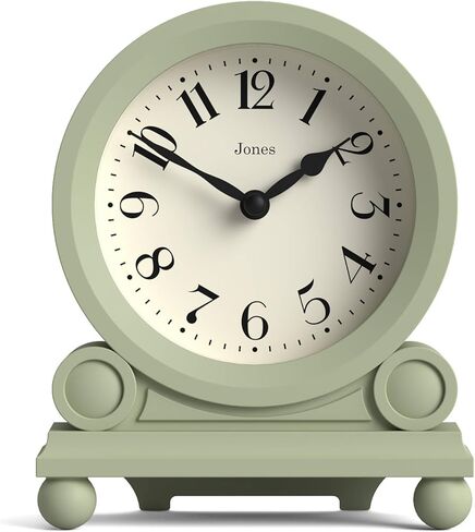 JONES CLOCKS® Maida Vale Mantel Clock | Small Traditional Desk Clock | Black | Pretty & Charming Ideal for Mantelpiece, Bookshelf or Bedside in Saudi Arabia
