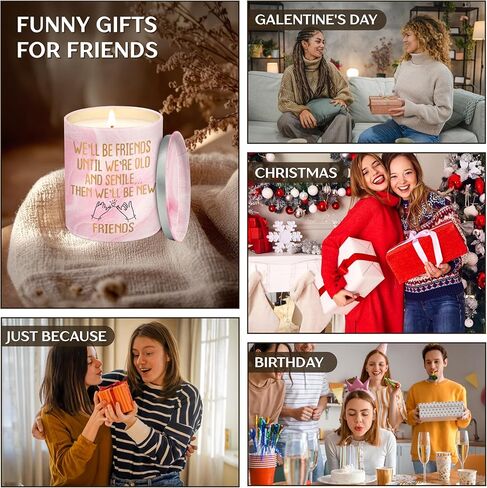 ARVEXO Galentines Gifts for Friends - Vanilla Lavender Pink Candles 10 oz - Best Friend Birthday Gifts for Women Friendship Female Her, Long Distance Galentines Day Gift for Woman BFF Bestie in Saudi Arabia