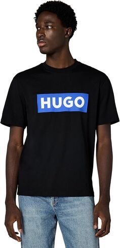 HUGO Men's Logo Stripe Cotton Crew Neck T-Shirt in Saudi Arabia