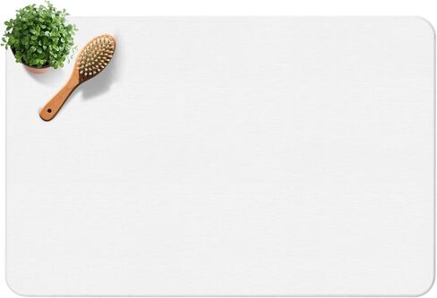Yinoos Diatomite Stone Bath Mat, Premium Non-Slip Natural Diatomaceous Earth Bathtub Quick Drying Mats for Bathroom Floor (23.6" x 15.4" White) in Saudi Arabia