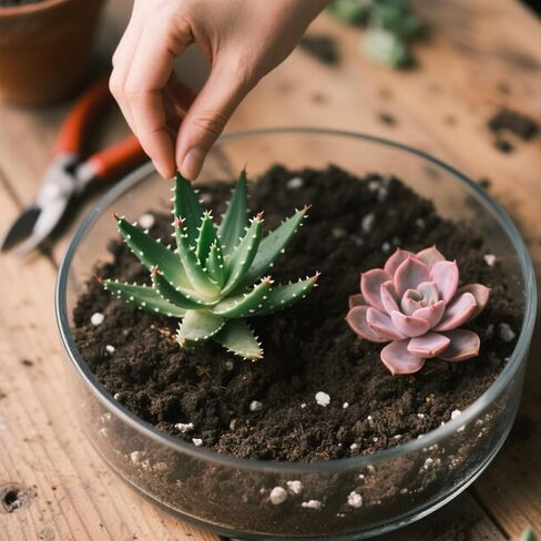 3Pack Artificial Succulent Plants Realistic Fake Greenery Assorted Double Flocked Succulents Mini Arrangement Decorative Stems in Saudi Arabia