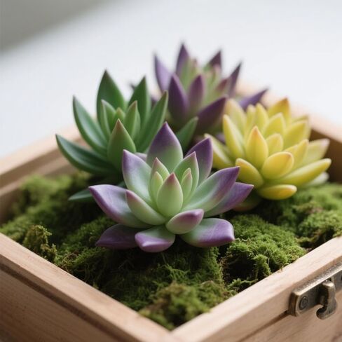 3Pack Artificial Succulent Plants Realistic Fake Greenery Assorted Double Flocked Succulents Mini Arrangement Decorative Stems in Saudi Arabia