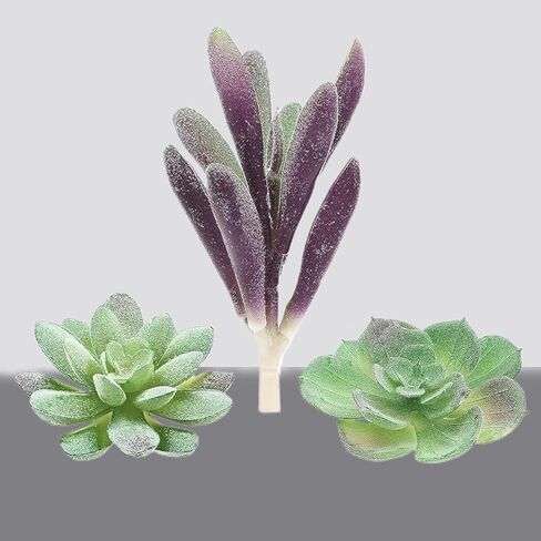 3Pack Artificial Succulent Plants Realistic Fake Greenery Assorted Double Flocked Succulents Mini Arrangement Decorative Stems in Saudi Arabia