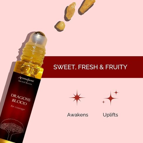 زيت عطري من راتنج دم التنين من أرومافومي | 1 × 10 مل / 0.33 أونصة سائلة من أرومافومي| مثالية للروحانية والطقوس | مصنوعة من الراتنج النقي من سقطرى | غير كحولي، وغير سام، ونباتي in Kuwait