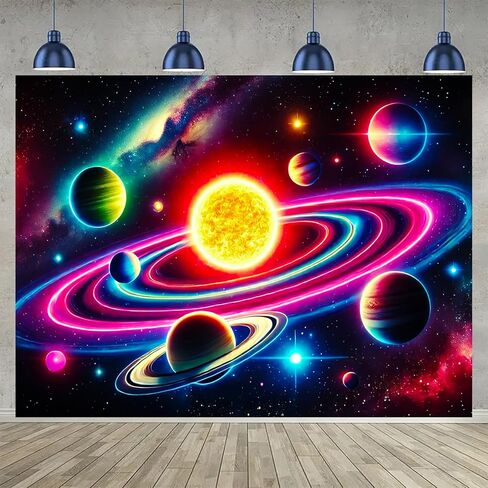 BlissYard Blacklight نسيج الفضاء غالاكسي ديكور 78x59 بوصة النيون كوكب يتوهج في خلفية داكنة Blacklight نسيج المشهد النظام الشمسي لغرفة النوم الجدار شنقا غرفة Trippy النوم الخيال العلمي نجمة الفن الكون in Kuwait