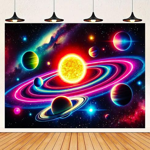 BlissYard Blacklight نسيج الفضاء غالاكسي ديكور 78x59 بوصة النيون كوكب يتوهج في خلفية داكنة Blacklight نسيج المشهد النظام الشمسي لغرفة النوم الجدار شنقا غرفة Trippy النوم الخيال العلمي نجمة الفن الكون in Kuwait