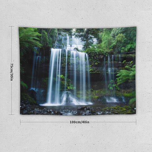 ZhiRain Landscape Tapestry Wall Hanging Rainforest Waterfall Tropical Green Forest Natural Scenery Tapestries Home Decor for Living Room Bedroom Apartment Farmhouse Dorm 30"x40" in Saudi Arabia