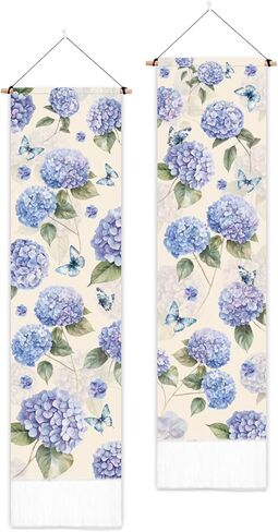 PLIGREAT 2 Pack Wildflowers Tapestry with Tassels, Vertical Bushes Wall Hanging Aesthetic Floral Wall Tapestry for Bedroom Living Dorm Room Home Narrow Art Decoration, 52" x 13" in Saudi Arabia