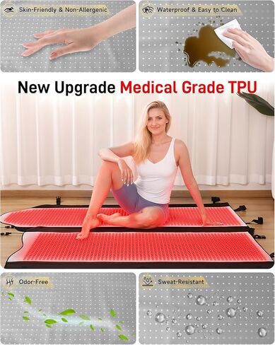 Adracy 2026 حصيرة العلاج بالضوء الأحمر ثلاثية الوضع المطورة لتخفيف آلام الجسم بالكامل، مؤهلة من FSA&HSA مقاس 72.0 بوصة × 33.4 بوصة بطانية ضوء أحمر من مادة TPU من الدرجة الطبية مع 2600 موجة مزدوجة (660 نانومتر و850 نانومتر) مصابيح LED in Kuwait